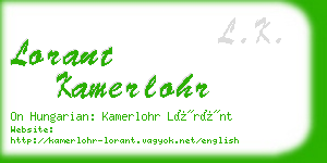 lorant kamerlohr business card